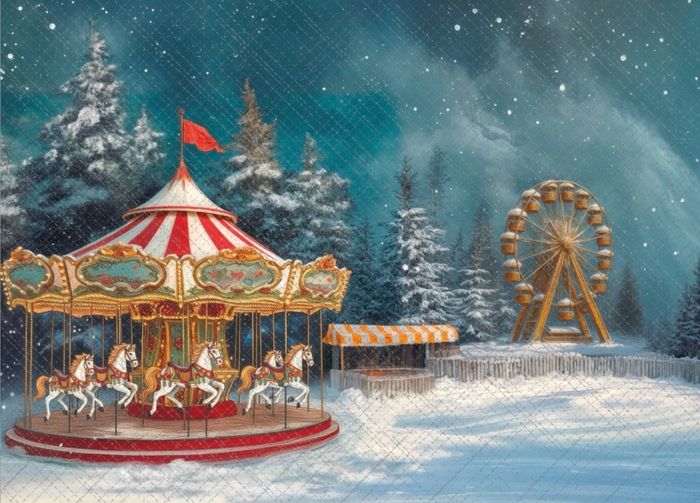 КАРУСЕЛЬ зима №1 - фон неопреновый
