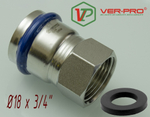 НЕРЖ Соед. с НАКИД. гайк. 18*3/4  "VER-PRO"  (80/5шт)