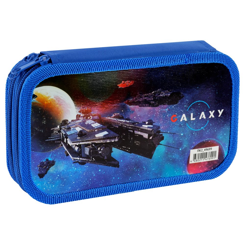 Пенал 2 отделения, 190*110 ArtSpace "Galaxy", ламинированный картон, софт-тач