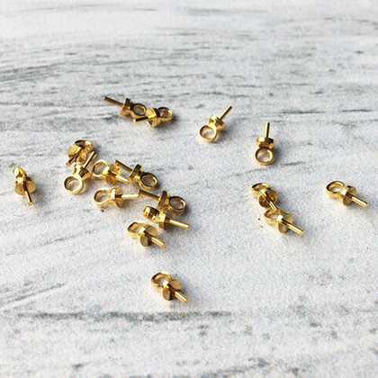 Бейл для вклейки, цвет золото, размер 2,5*7 мм, цена за 1 шт