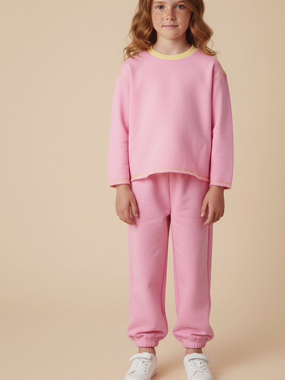 Джоггеры Line свободного кроя розовый