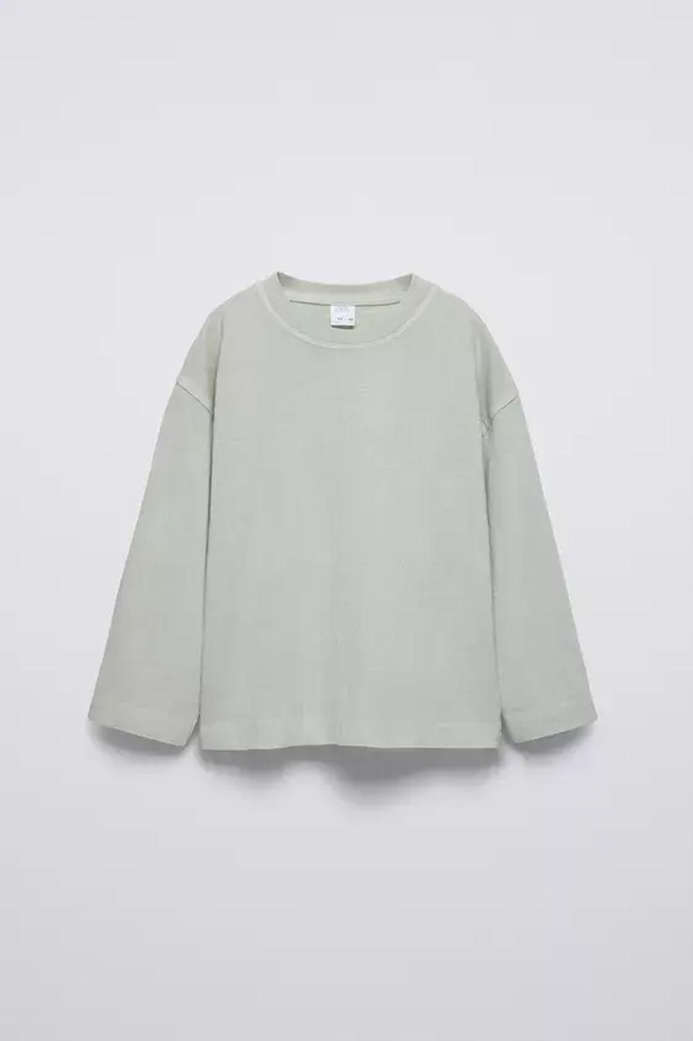 ZARA ФУТБОЛКА ИЗ ТКАНИ С ЭФФЕКТОМ ПОТЕРТОСТИ, ВОДЯНИСТЫЙ ЗЕЛЕНЫЙ