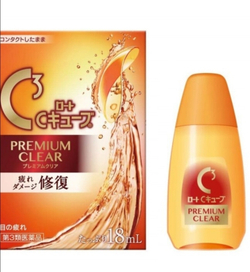 Rohto C3 Premium Clear капли при ношении контактных линз c витамином A, E, Таурином
