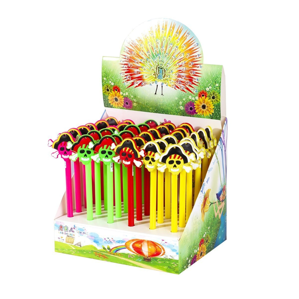 Ручка шариковая Alingar "Пират", 0,7 мм, синяя, цветной пластиковый корпус, карт. уп.