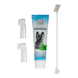 Набор для ухода за зубами собак M-Pets Mint Flavour Toothpaste (Паста со вкусом мяты100мл, зубная щетка двухсторонняя, 2 щетки-напальчник)