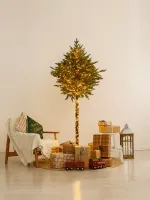 Елка на ножке «Торшер» с гирляндой встроенной (Литая хвоя) 210 см / 2,1 м