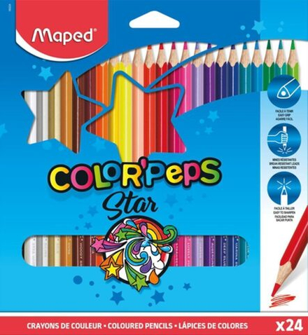Карандаши цвет. 24цв  Maped Color Peps  трехгранные, ударопрочные, карт.упак.
