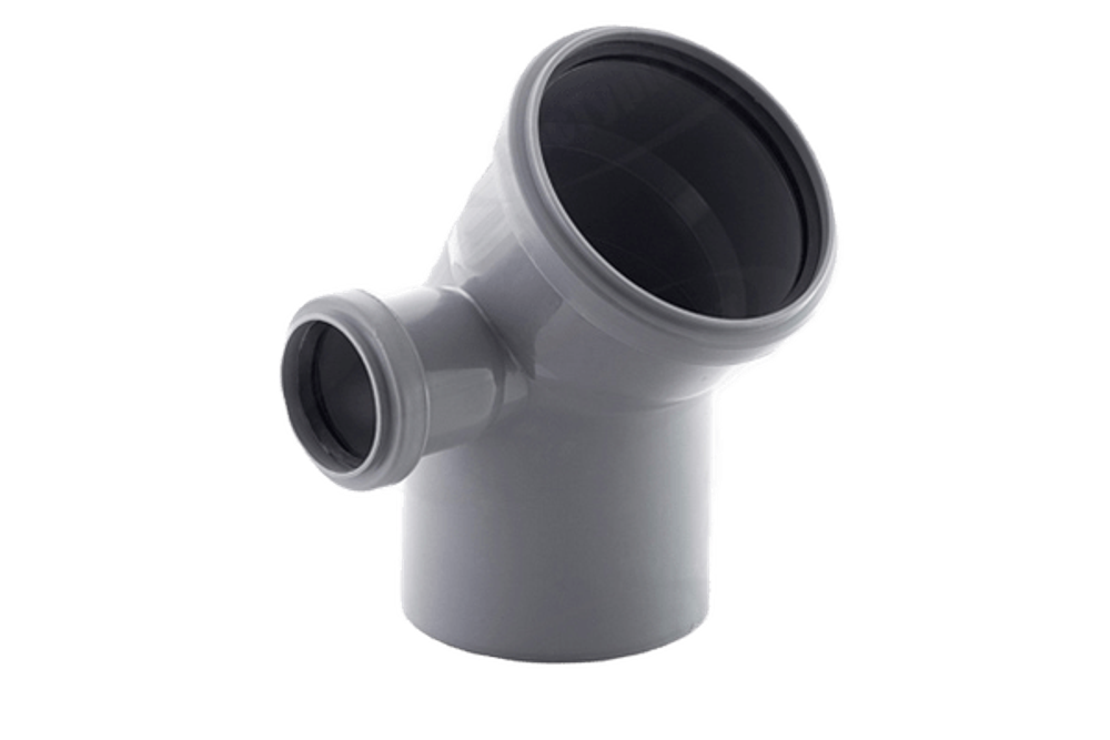 Отвод левый ВК ПП 110/50х45, короб, серый,РТП (35/1)