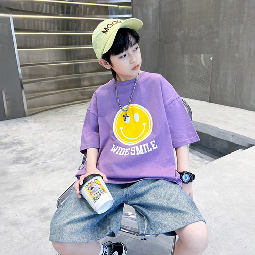 Футболка для ребенка "Smile", фиолетовая