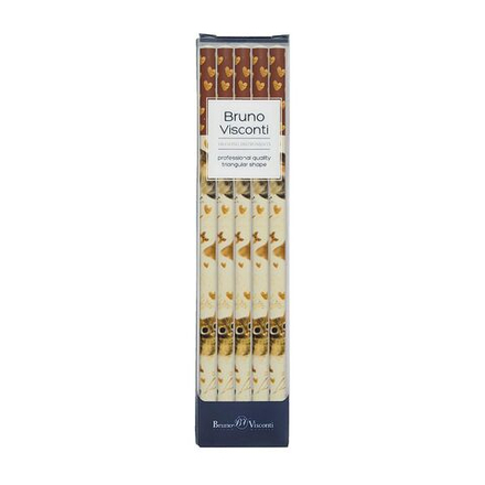 Набор карандашей ч/гр BV 5шт. "Love me. Котики. Счастье" НВ