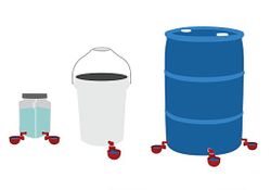 Чашечная поилка с резьбой (красная)