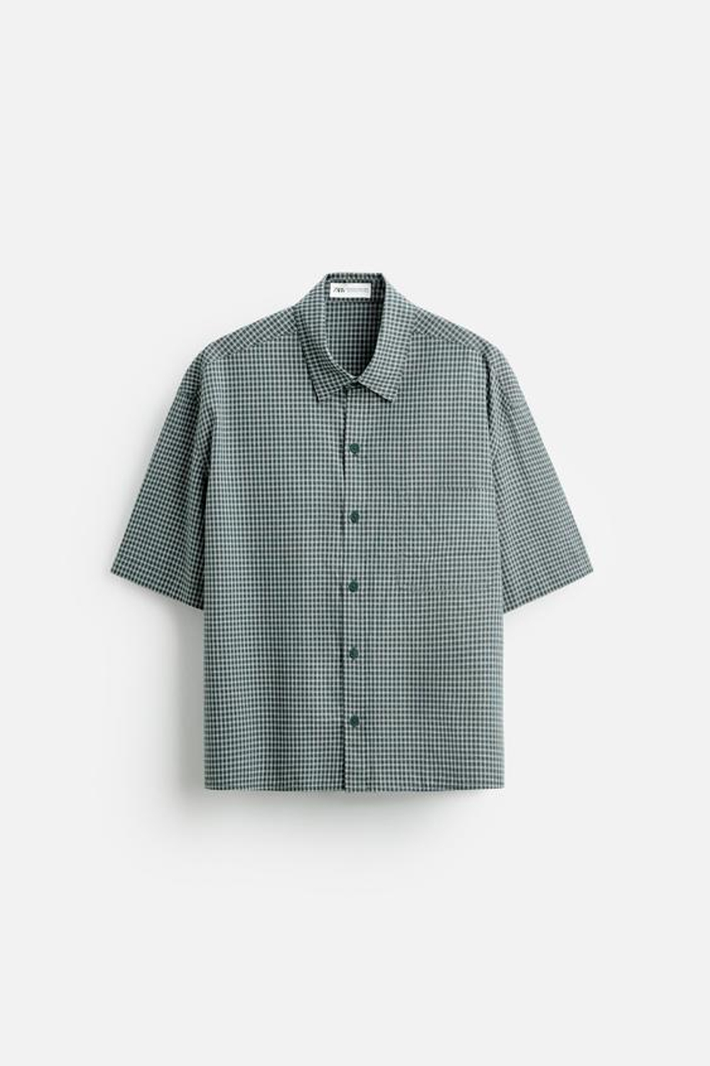 ZARA РУБАШКА В КЛЕТКУ, ЗЕЛЕНЫЙ