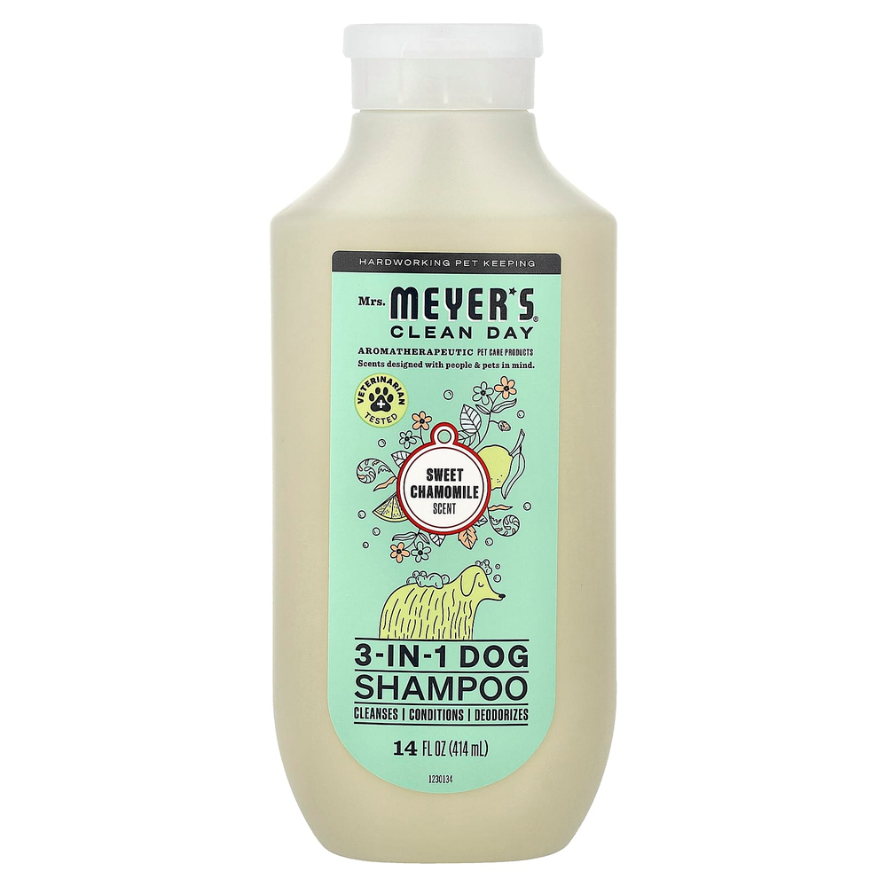 Mrs. Meyers Clean Day, шампунь для собак, 3 в 1, сладкая ромашка, 414 мл (14 жидк. унций)