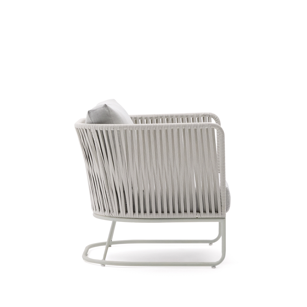 Уличное кресло Saconca из веревочного шнура и серой оцинкованной стали