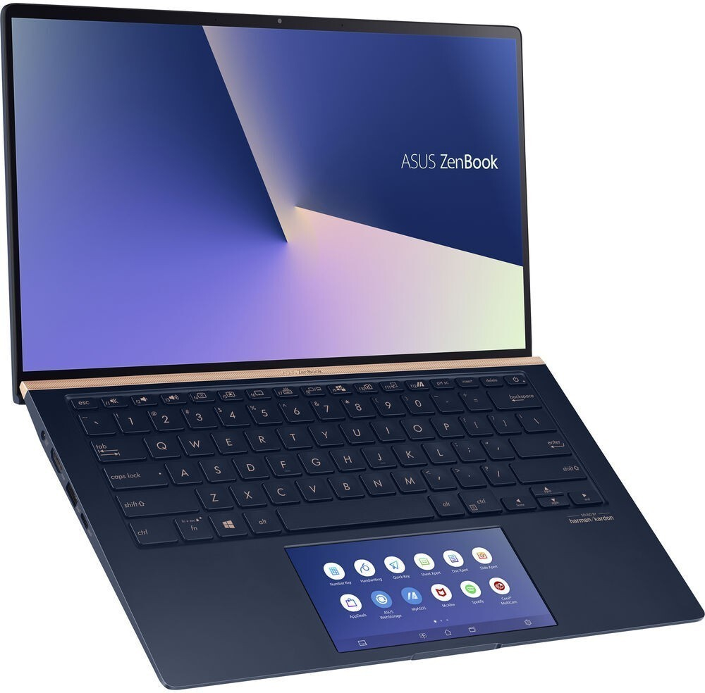 Ультрабук Asus Zenbook 14 UX434FQ-AI116T Royal Blue Core i7-10510U/16G/1Tb SSD/14; FHD IPS Touch/NV MX350 2G/WiFi/BT/ScreenPad 2.0/Win10 + чехол 90NB0RM3-M02620