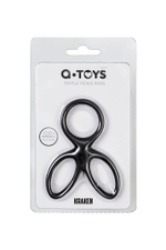 Черное тройное кольцо на пенис Kraken