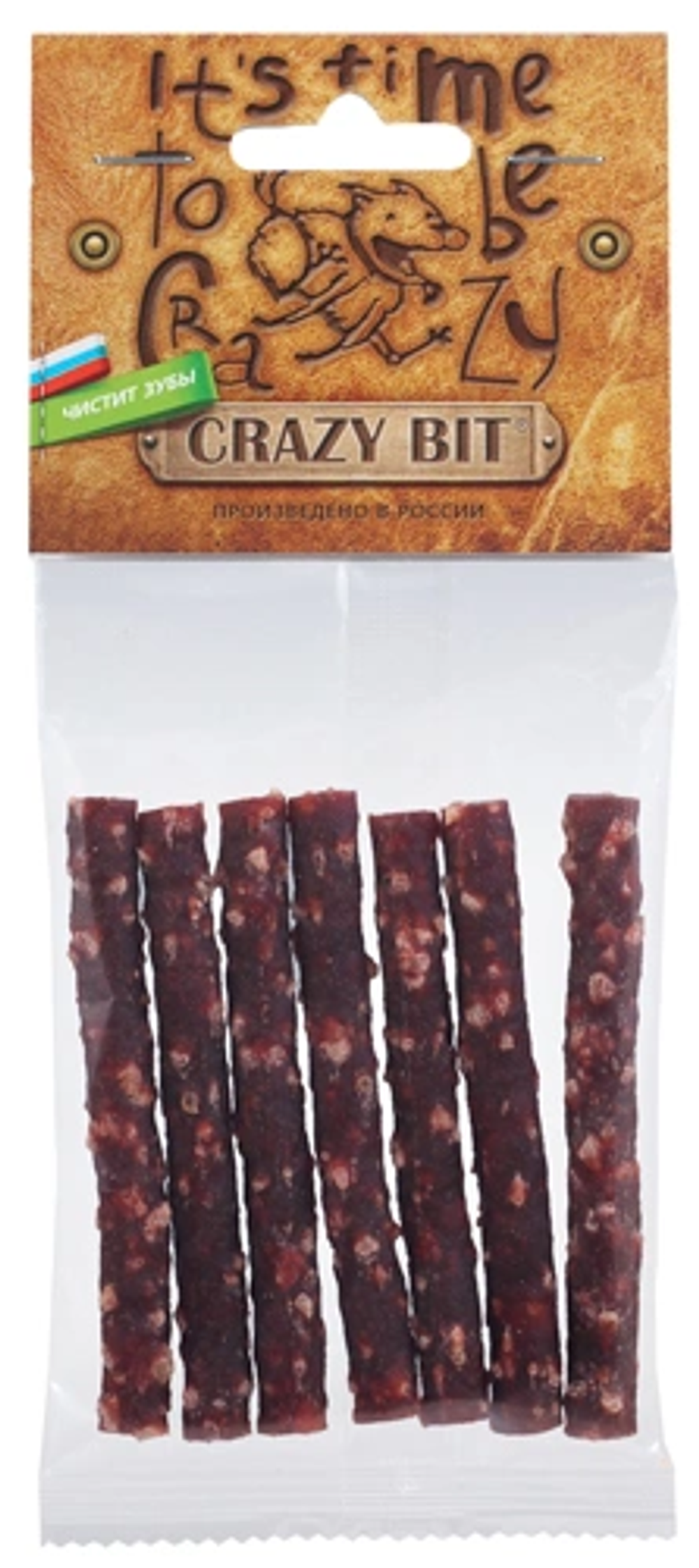 Лакомство для собак мясная соломка с говядиной, 50г Crazy Bit