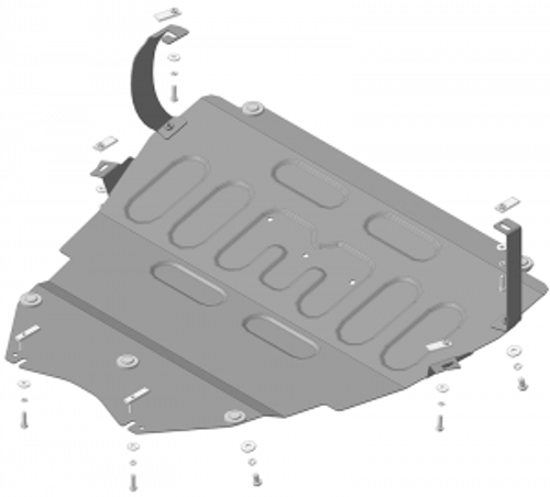 Защита картера Двигателя, КПП. 2 мм, Сталь. для Mazda 5 2005-2010, Mazda 3 2003-2009 MOTODOR.71123