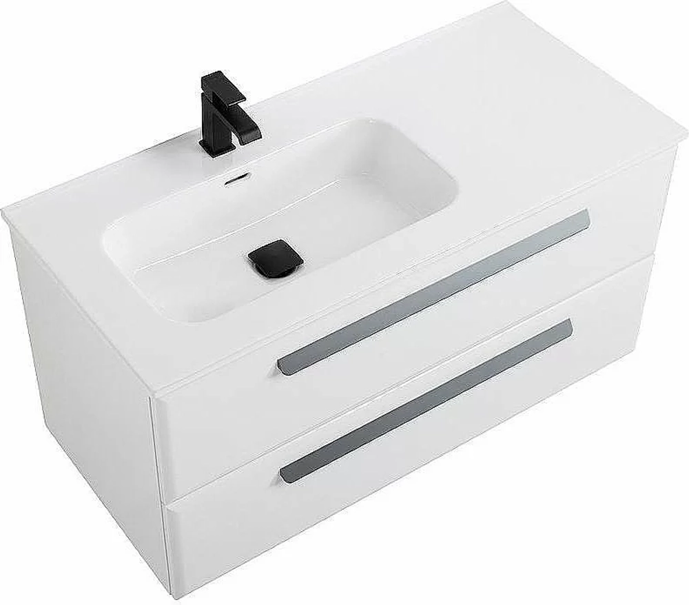 Тумба с раковиной Cezares ECO-CER-N 100 ECO-CER-N-1000-2C-SO-BL белая глянцевая левая/правая
