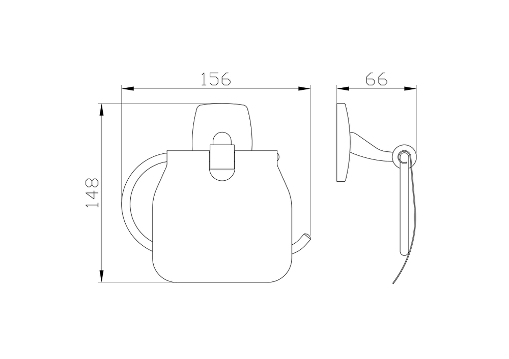 Держатель для туалетной бумаги с крышкой WONZON & WOGHAND PORTO, Хром (WW-1601)