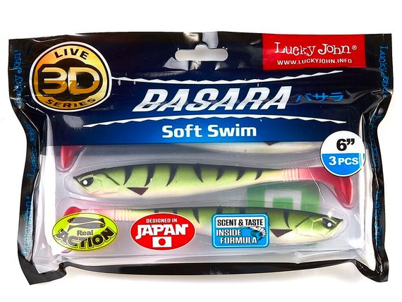 Виброхвосты LJ Pro Series 3D BASARA SOFT SWIM 15,24/PG10 3шт.