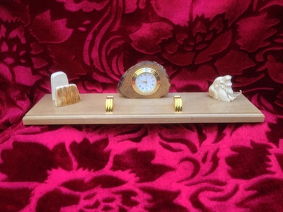 "Мамонт", письменный набор с часами