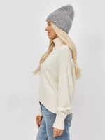 Шапка бини вязаная двойная без отворота