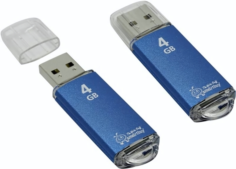 Флеш-накопитель 4 Gb Smartbuy V-Cut Blue