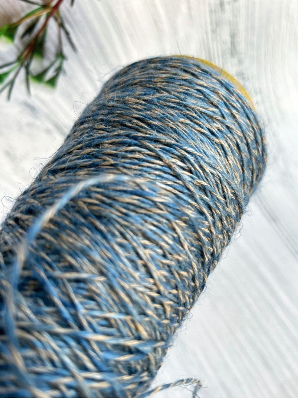Трикотажная пряжа Льняная вспушенный с мулине
