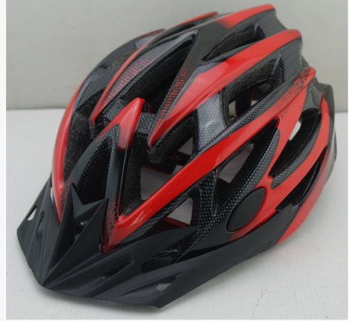 Шлем FSD-HL022 (in-mold). Размер L (58-60 см) чёрный с красными полосами., арт.600130 (10216170/090321/0061515, Китай)