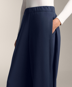 OYSHO Брюки-кокон с боковой складкой и начесом из модала, синий