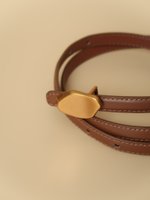 Ремень с декоративной пряжкой коричневый