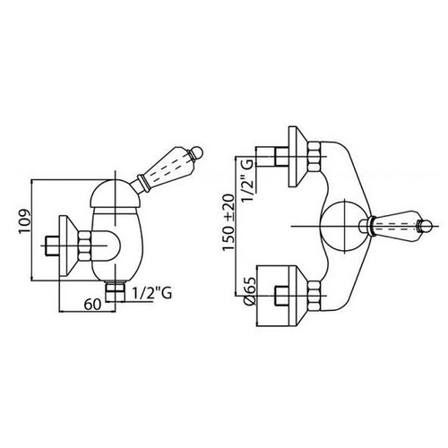 Смеситель для душа Cezares Elite ELITE-DM-02-Nc Бронза