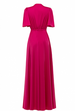 Платье в пол на пуговицах фуксия 07-01-23 SS