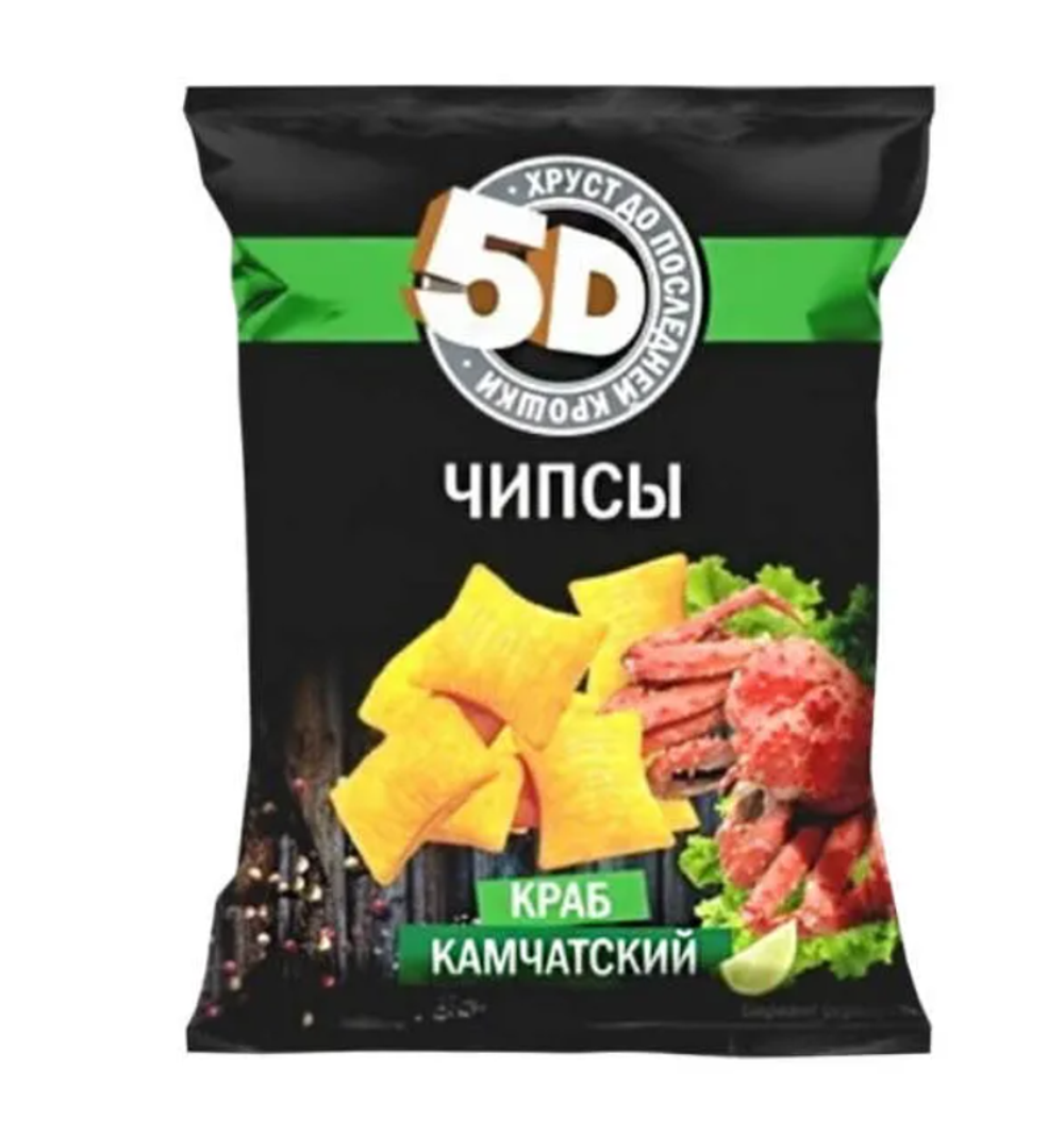 Чипсы "5D" со вкусом камчатский краб 90гр*28шт