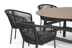 "Рио" обеденная группа на 6 персон, стол HPL "дуб", цвет темно-серый