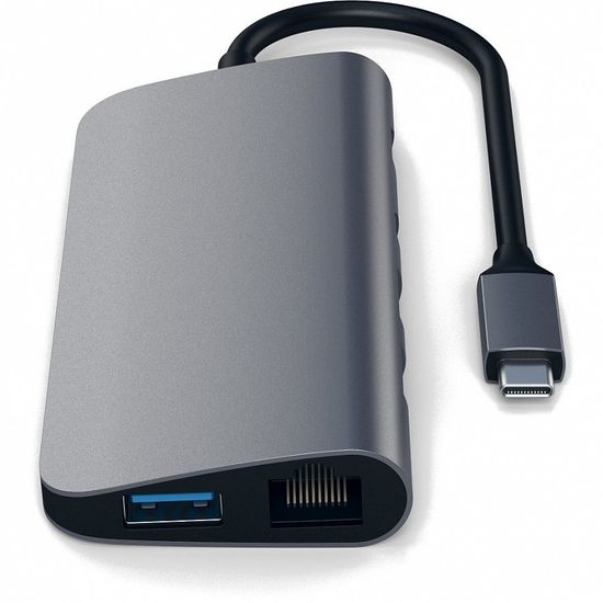 Мульти Хаб Satechi Aluminum Type-C Multimedia Adapter серый космос