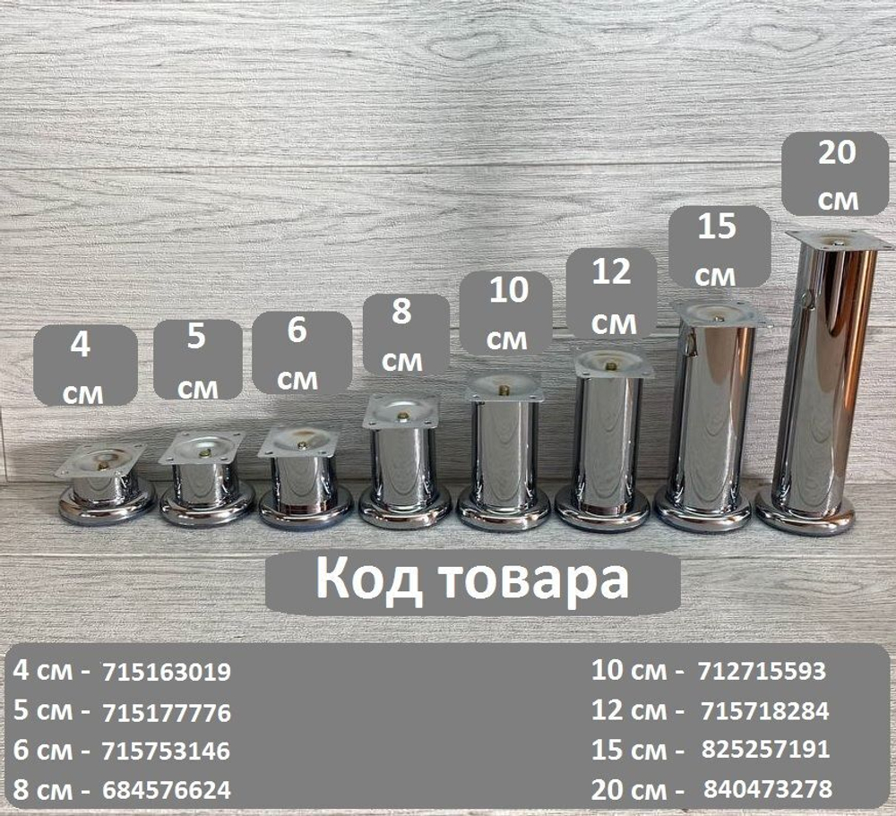 Ножки для мебели металлические высота 5 см 2 штуки