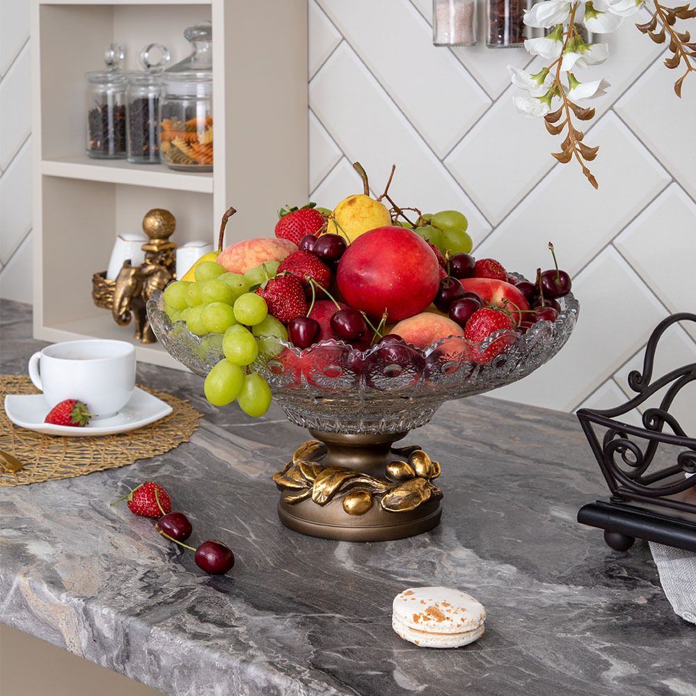 Фруктовница-конфетница Oliva Branch (Олива Бранч) Бронза Мейджи