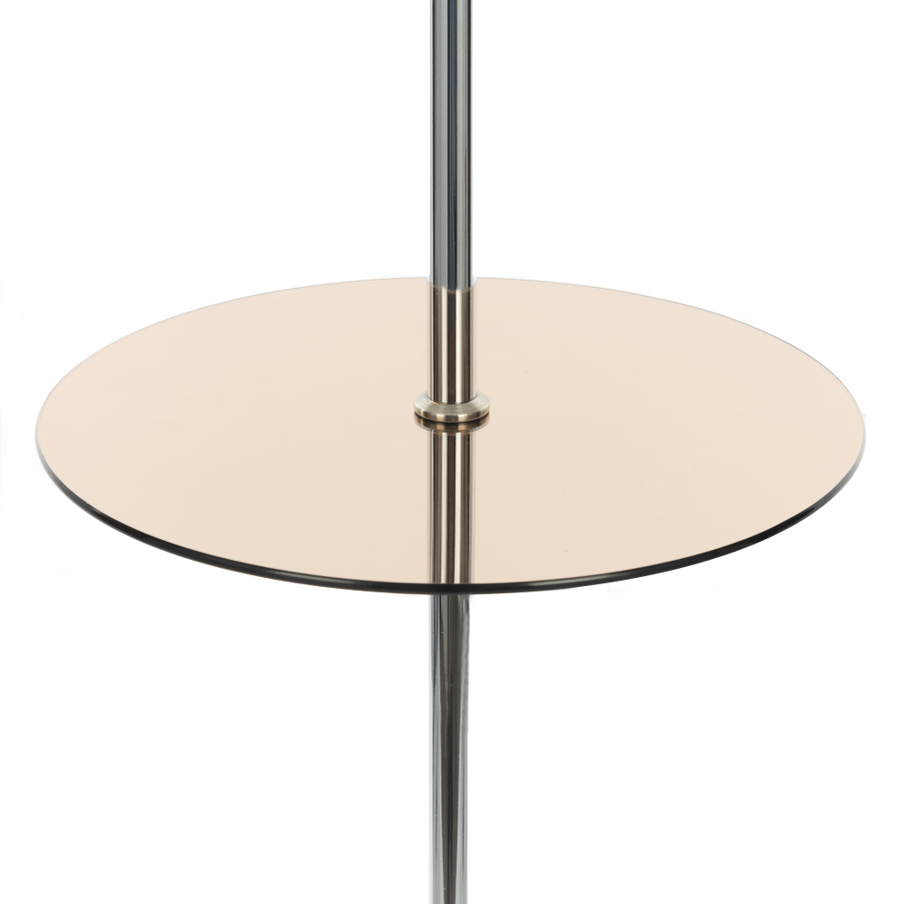 Citilux Линц CL402970T Торшер хром со столиком и белым абажуром