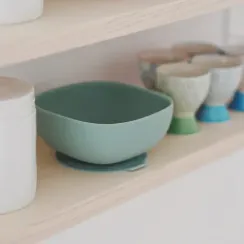 Миска из силикона Beaba Silicone Bowl With Suction Sage Green