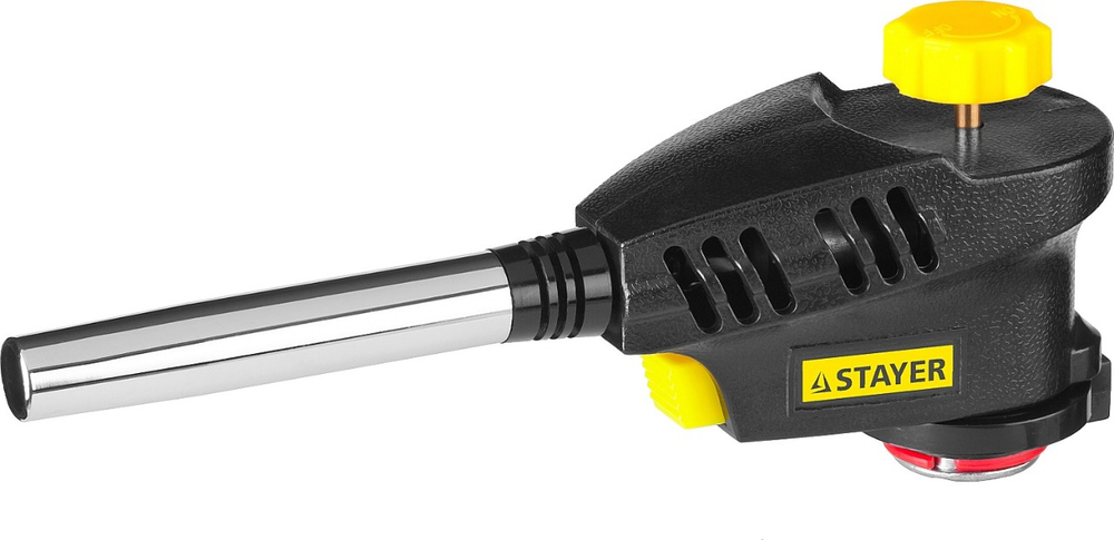 Горелка газовая с пьезоподжигом на цанговый баллон STAYER ProTerm Turbo PG400