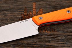 Нож кухонный MOYO Аппарель универсальный 155мм, сталь AR-RPM9, рукоять G10-extra оранжевый