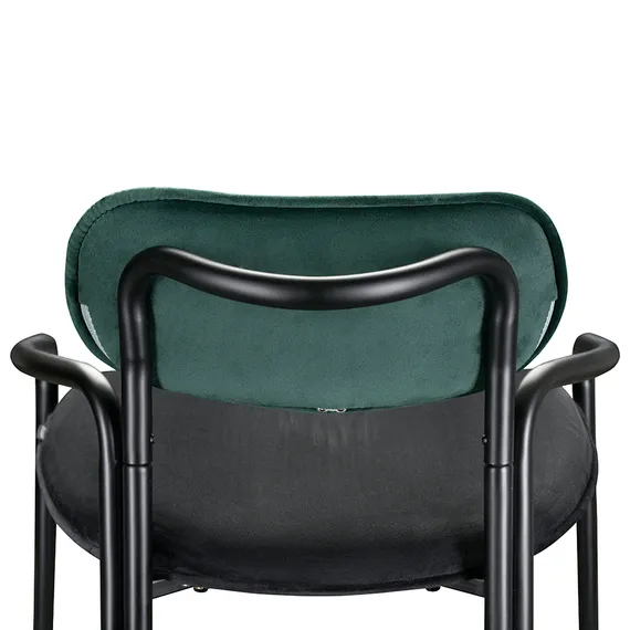 Барный стул Ror, Round, темно-зеленый/черный велюр