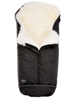 Конверт Bozz из овчины с длинным ворсом 20-2015-28 черный меланж с белым