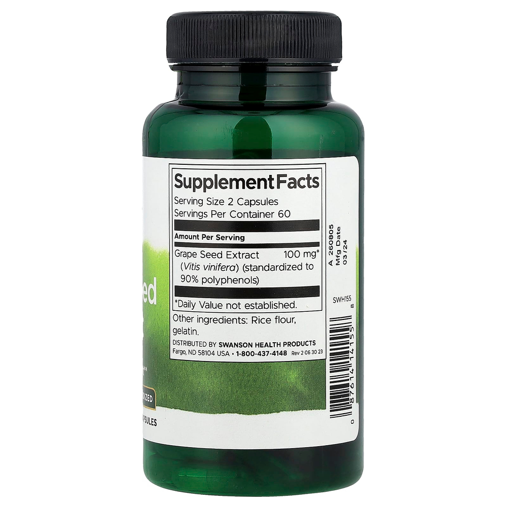 Swanson, Экстракт виноградных косточек, 50 мг, 120 капсул