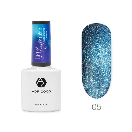 Гель-лак ADRICOCO Magestic #5 Голубой кристалл (8 мл.)