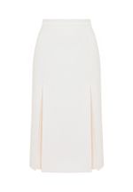 Белая юбка миди со складками (в оттенке айвори)