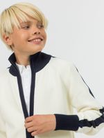 Кардиган на молнии для мальчика в школу AT1069M молочный