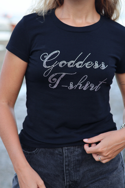 Футболка со стразами черный